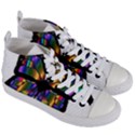 Abstract Animal Art Butterfly Women s Mid-Top Canvas Sneakers View3