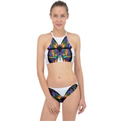 Abstract Animal Art Butterfly Racer Front Bikini Set by Sudhe