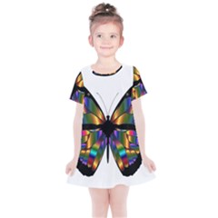 Abstract Animal Art Butterfly Kids  Simple Cotton Dress by Sudhe