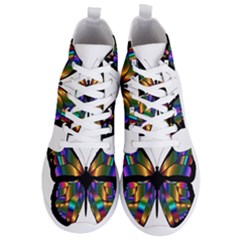 Abstract Animal Art Butterfly Men s Lightweight High Top Sneakers by Sudhe