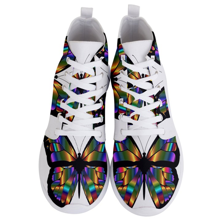 Abstract Animal Art Butterfly Men s Lightweight High Top Sneakers