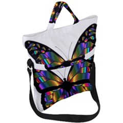 Abstract Animal Art Butterfly Fold Over Handle Tote Bag by Sudhe