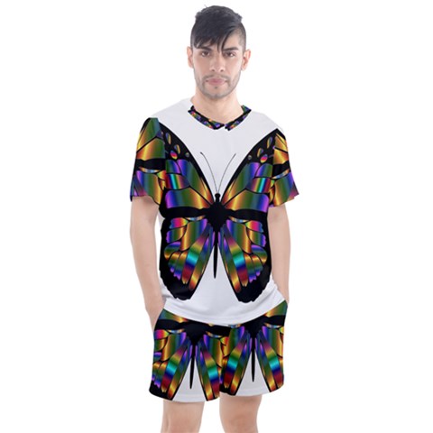 Abstract Animal Art Butterfly Men s Mesh Tee And Shorts Set by Sudhe