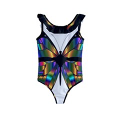 Abstract Animal Art Butterfly Kids  Frill Swimsuit by Sudhe