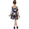 Abstract Animal Art Butterfly Kids  Shoulder Cutout Chiffon Dress View2