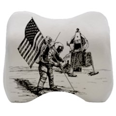 Apollo Moon Landing Nasa Usa Velour Head Support Cushion by Sudhe