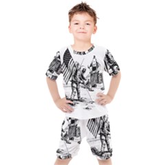 Apollo Moon Landing Nasa Usa Kids  Tee And Shorts Set by Sudhe