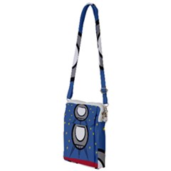 A Rocket Ship Sits On A Red Planet With Gold Stars In The Background Multi Function Travel Bag by Sudhe