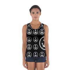 Anchor Pattern Sport Tank Top  by Sudhe