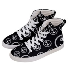 Anchor Pattern Men s Hi-top Skate Sneakers by Sudhe