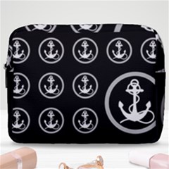 Anchor Pattern Make Up Pouch (large) by Sudhe