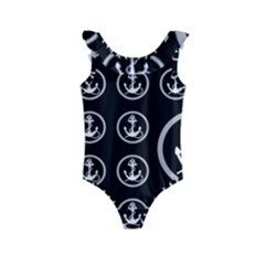 Anchor Pattern Kids  Frill Swimsuit by Sudhe