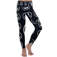 Anchor Pattern Kids  Lightweight Velour Classic Yoga Leggings by Sudhe