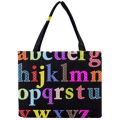 Alphabet Letters Colorful Polka Dots Letters In Lower Case Mini Tote Bag by Sudhe