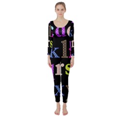 Alphabet Letters Colorful Polka Dots Letters In Lower Case Long Sleeve Catsuit by Sudhe