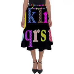 Alphabet Letters Colorful Polka Dots Letters In Lower Case Perfect Length Midi Skirt by Sudhe