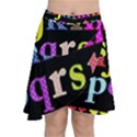 Alphabet Letters Colorful Polka Dots Letters In Lower Case Chiffon Wrap Front Skirt View1