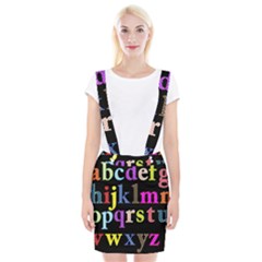 Alphabet Letters Colorful Polka Dots Letters In Lower Case Braces Suspender Skirt by Sudhe