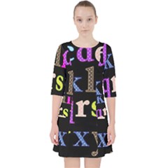 Alphabet Letters Colorful Polka Dots Letters In Lower Case Pocket Dress by Sudhe