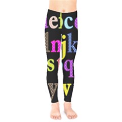 Alphabet Letters Colorful Polka Dots Letters In Lower Case Kids  Legging by Sudhe