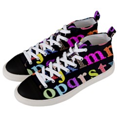 Alphabet Letters Colorful Polka Dots Letters In Lower Case Men s Mid-top Canvas Sneakers by Sudhe