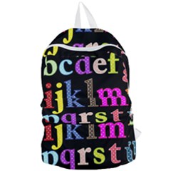 Alphabet Letters Colorful Polka Dots Letters In Lower Case Foldable Lightweight Backpack by Sudhe