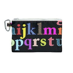 Alphabet Letters Colorful Polka Dots Letters In Lower Case Canvas Cosmetic Bag (medium) by Sudhe