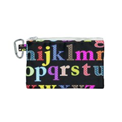 Alphabet Letters Colorful Polka Dots Letters In Lower Case Canvas Cosmetic Bag (small) by Sudhe