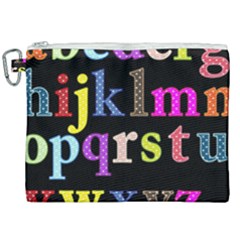 Alphabet Letters Colorful Polka Dots Letters In Lower Case Canvas Cosmetic Bag (xxl) by Sudhe