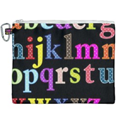 Alphabet Letters Colorful Polka Dots Letters In Lower Case Canvas Cosmetic Bag (xxxl) by Sudhe