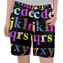 Alphabet Letters Colorful Polka Dots Letters In Lower Case Pocket Shorts by Sudhe