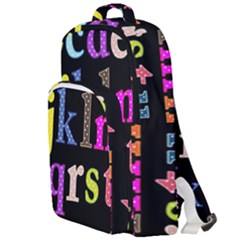 Alphabet Letters Colorful Polka Dots Letters In Lower Case Double Compartment Backpack by Sudhe