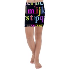 Alphabet Letters Colorful Polka Dots Letters In Lower Case Kids  Lightweight Velour Capri Yoga Leggings by Sudhe