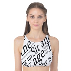 Abstract Minimalistic Text Typography Grayscale Focused Into Newspaper Tank Bikini Top by Sudhe