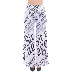 Abstract Minimalistic Text Typography Grayscale Focused Into Newspaper So Vintage Palazzo Pants by Sudhe