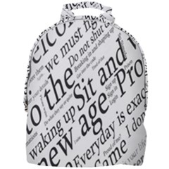 Abstract Minimalistic Text Typography Grayscale Focused Into Newspaper Mini Full Print Backpack by Sudhe