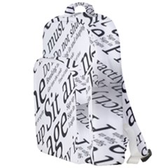 Abstract Minimalistic Text Typography Grayscale Focused Into Newspaper Double Compartment Backpack by Sudhe