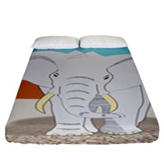 Africa Elephant Animals Animal Fitted Sheet (king Size) by Sudhe