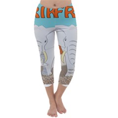 Africa Elephant Animals Animal Capri Winter Leggings  by Sudhe