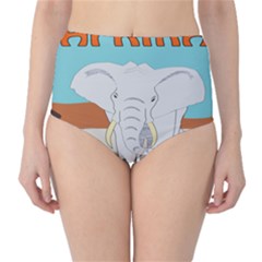 Africa Elephant Animals Animal Classic High-waist Bikini Bottoms by Sudhe