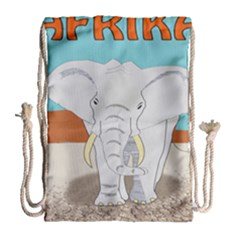 Africa Elephant Animals Animal Drawstring Bag (large) by Sudhe