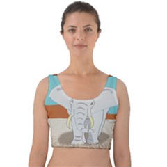 Africa Elephant Animals Animal Velvet Crop Top by Sudhe