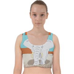 Africa Elephant Animals Animal Velvet Racer Back Crop Top by Sudhe