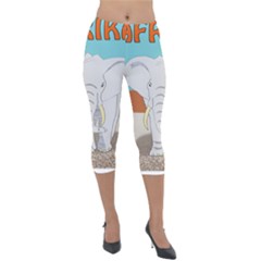 Africa Elephant Animals Animal Lightweight Velour Capri Leggings  by Sudhe