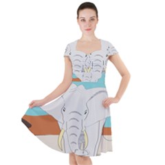 Africa Elephant Animals Animal Cap Sleeve Midi Dress by Sudhe