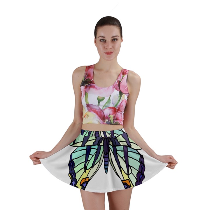 A Colorful Butterfly Mini Skirt