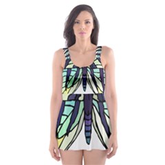 A Colorful Butterfly Skater Dress Swimsuit by Sudhe