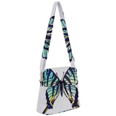 A Colorful Butterfly Zipper Messenger Bag