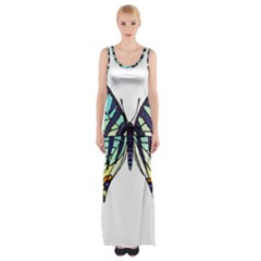 A Colorful Butterfly Maxi Thigh Split Dress by Sudhe