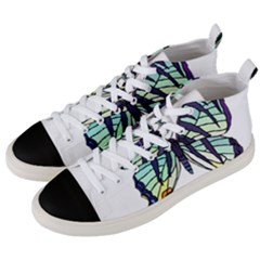 A Colorful Butterfly Men s Mid-top Canvas Sneakers by Sudhe